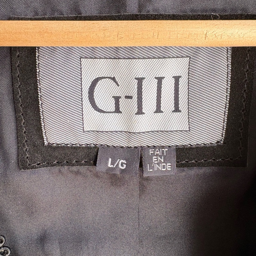 G-III Black Suede Vest with Braided Trim | Large - Picture 3 of 4